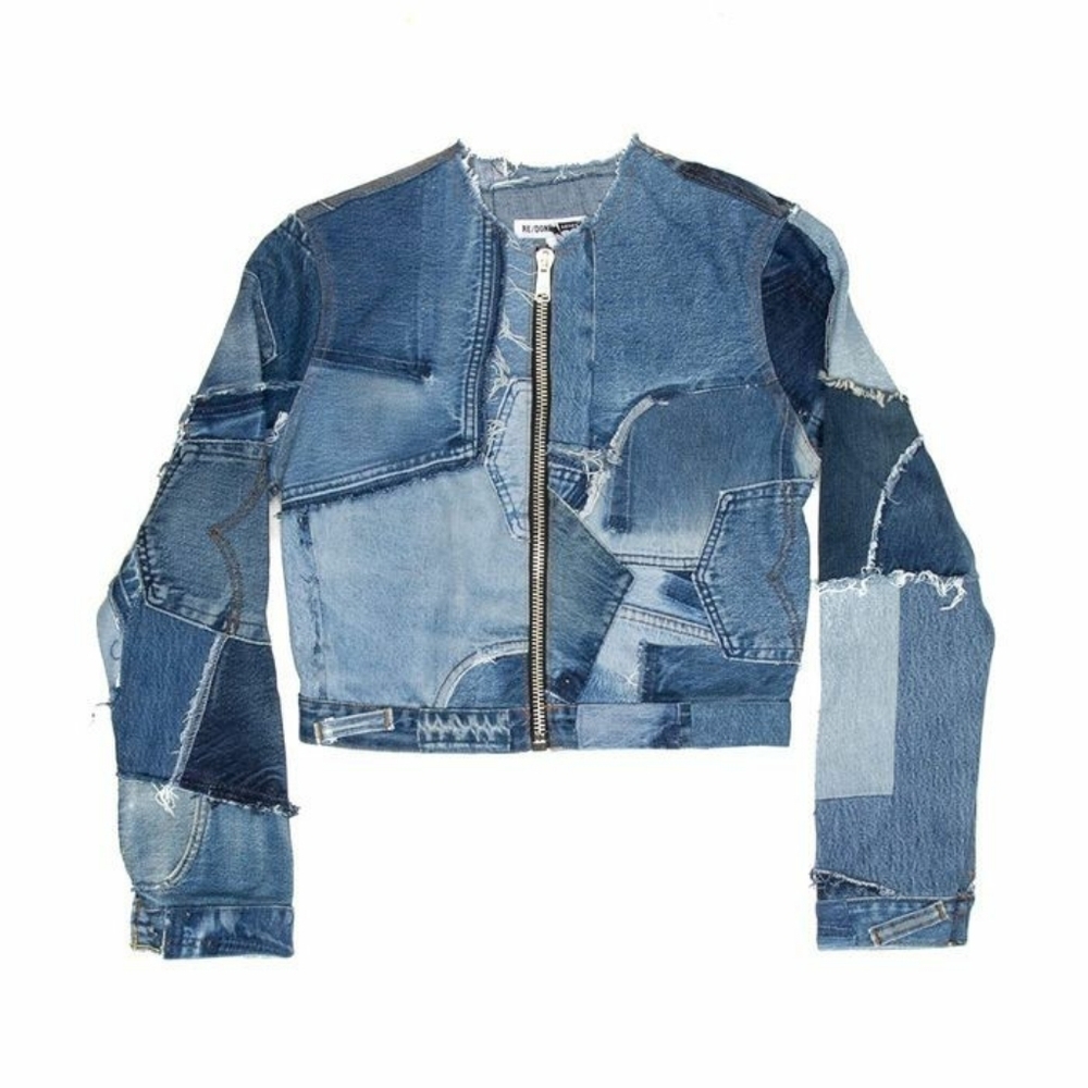 RE/DONE PATCHWORK DENIM JACKET SZ S